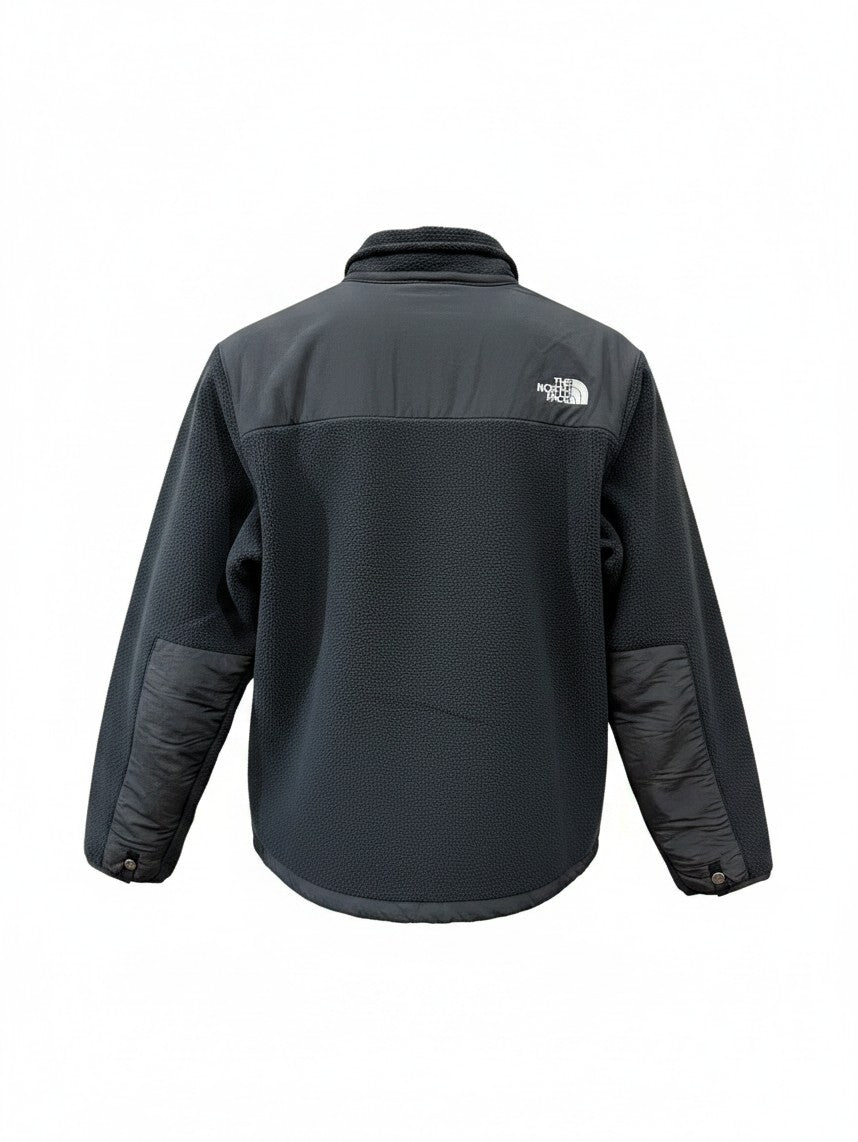 The North Face Black Mixed-Texture Stand Collar Fleece Jacket