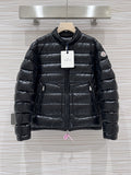 Moncler Black Glossy Stand Collar Quilted Puffer Jacket