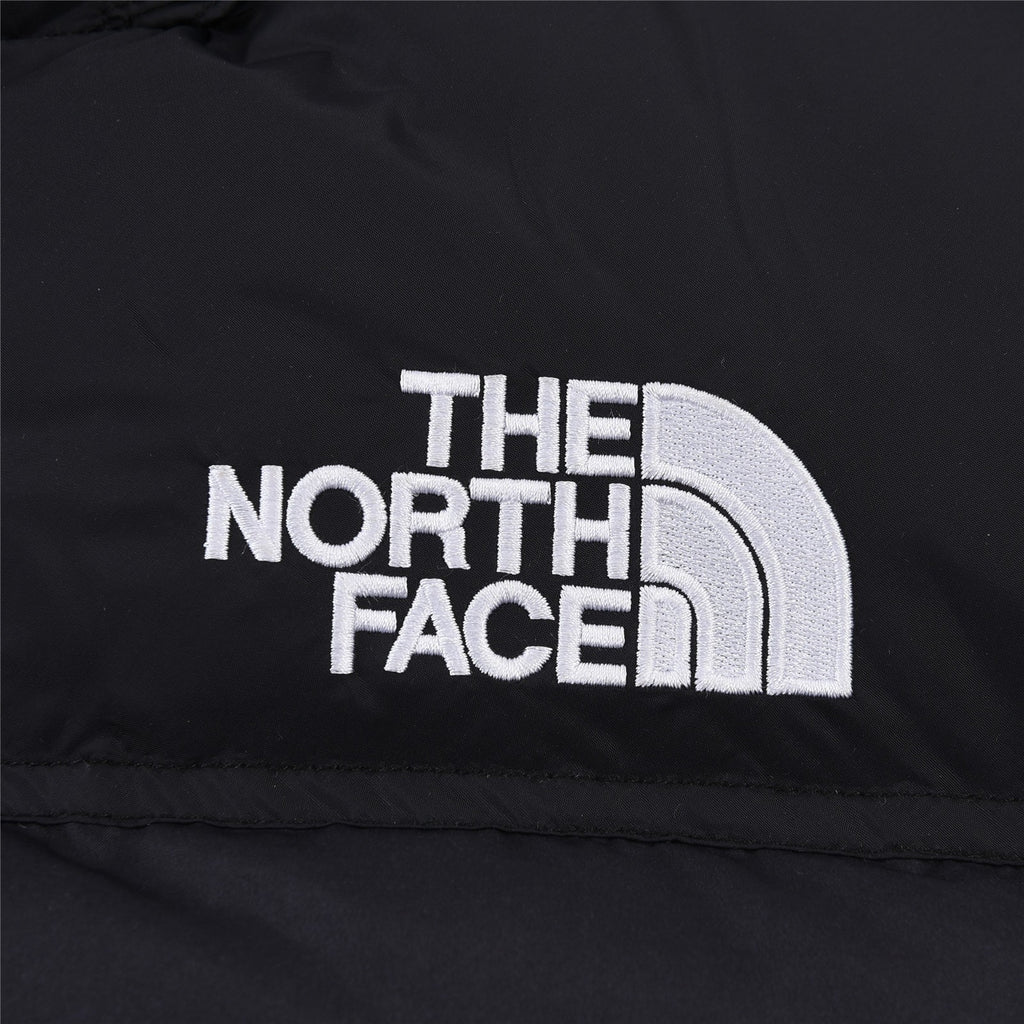 The North Face Black and White Cloud Print Stand Collar Puffer Jacket