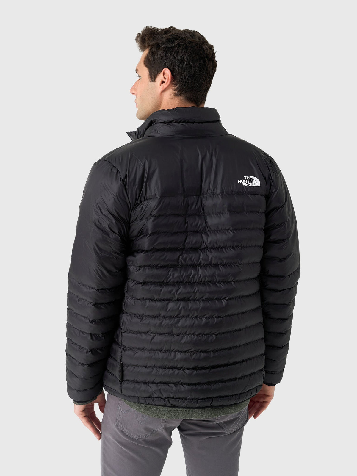 The North Face Black Narrow-Quilt Stand Collar Puffer Jacket