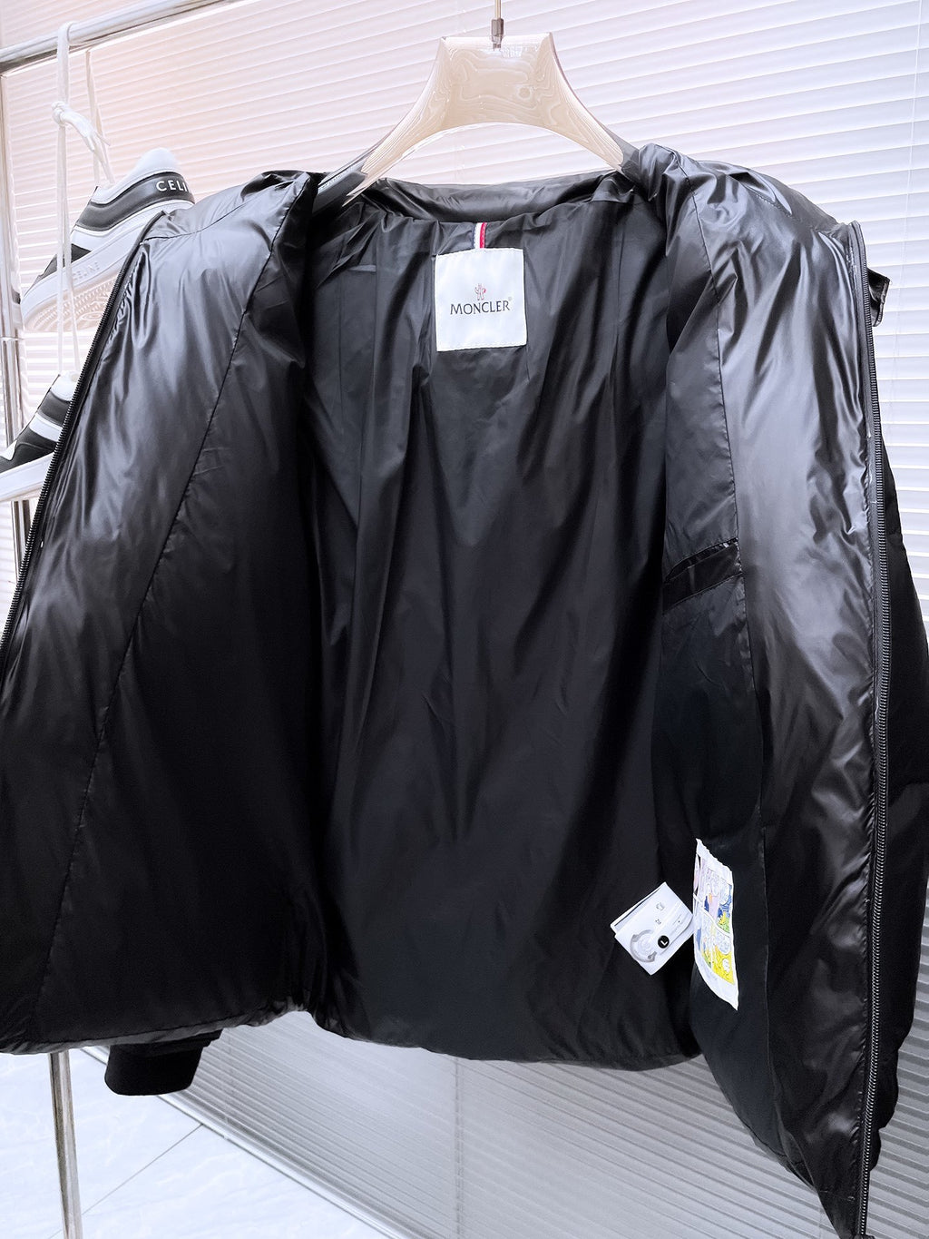 Moncler Black Matt Black Logo Hooded Puffer Jacket