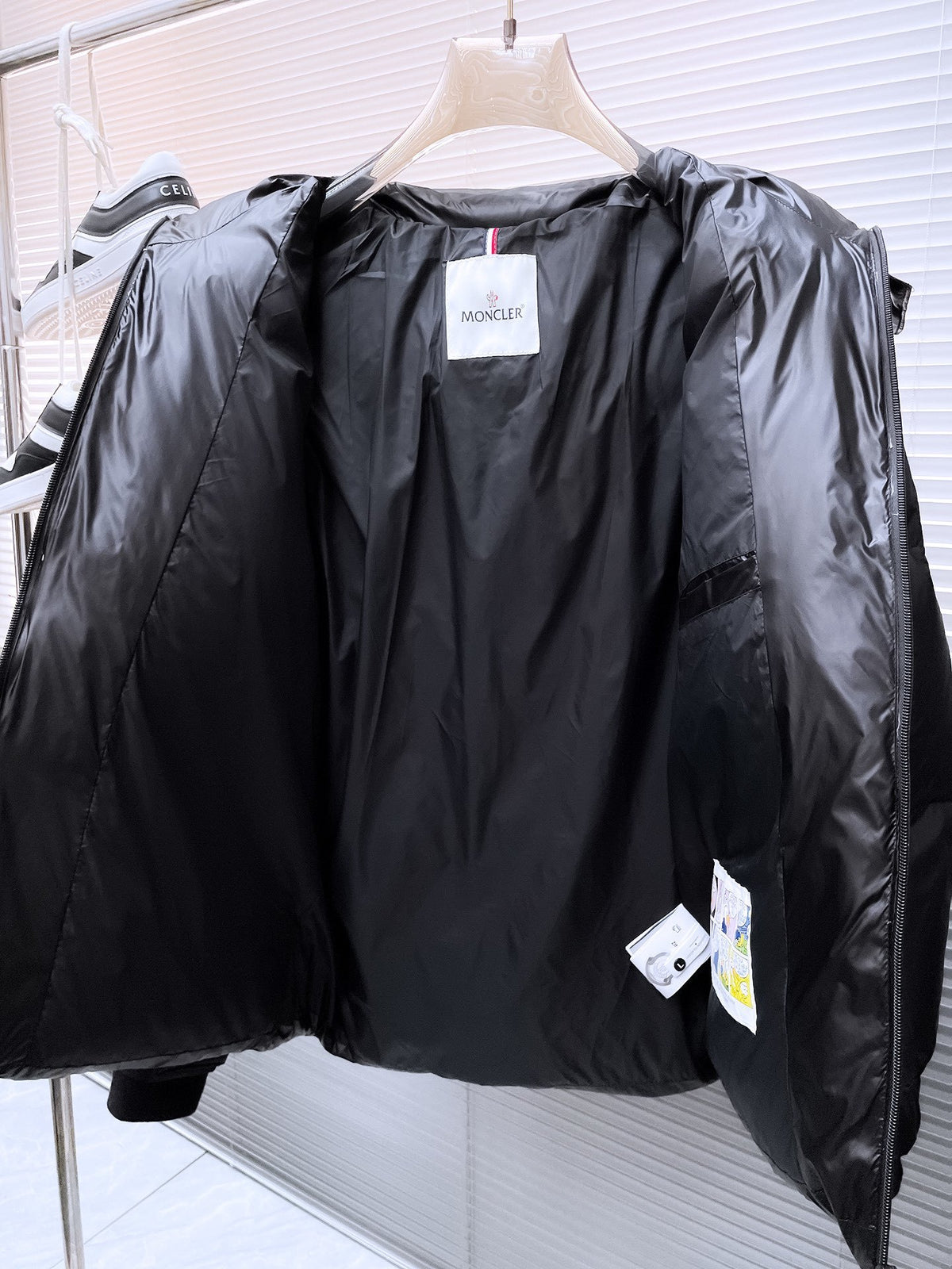 Moncler Black Matt Black Logo Hooded Puffer Jacket