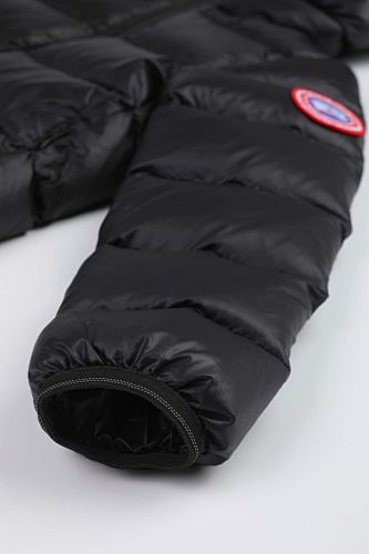Canada Goose Black Classic Badge Striped Back Hooded Puffer Jacket
