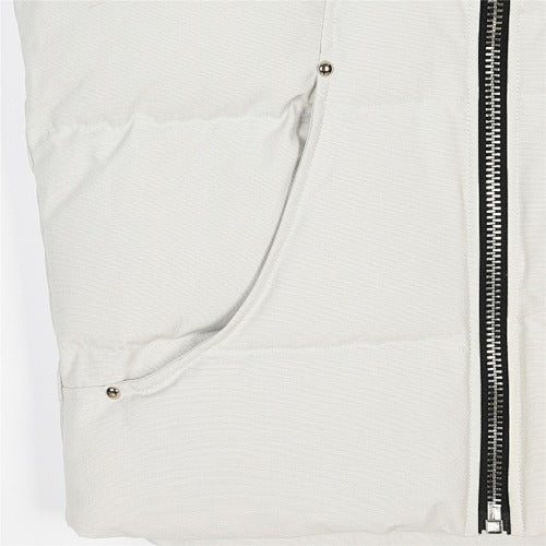 Moose Knuckles White Studded Logo Puffer Vest