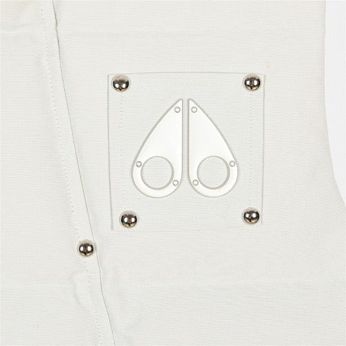Moose Knuckles White Studded Logo Puffer Vest
