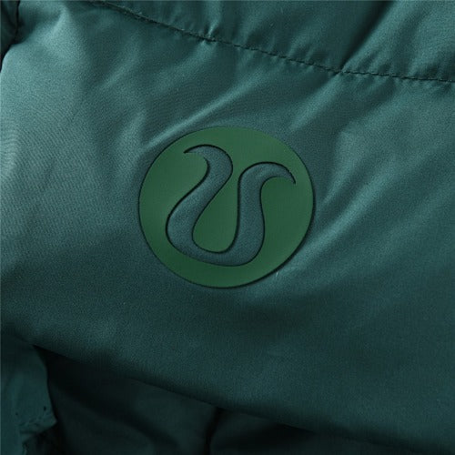 lululemon Deep Teal Green Tonal Logo Hooded Puffer Jacket