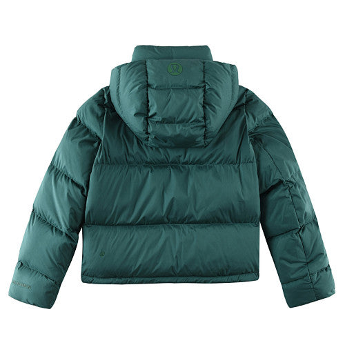 lululemon Deep Teal Green Tonal Logo Hooded Puffer Jacket