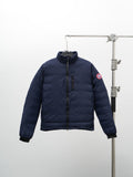Canada Goose Navy Blue Chest Zip Stand Collar Puffer Jacket