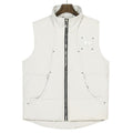 Moose Knuckles White Studded Logo Puffer Vest