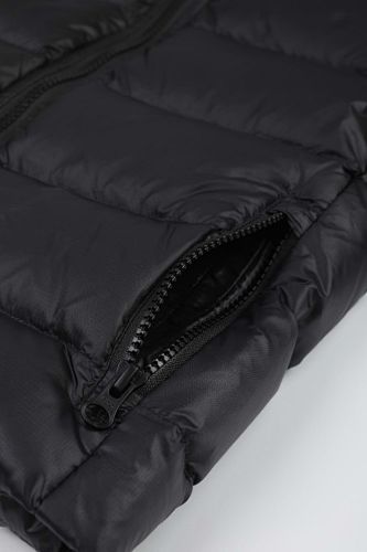 Canada Goose Black Classic Badge Striped Back Hooded Puffer Jacket
