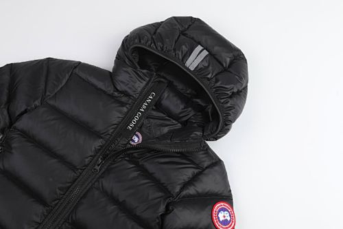 Canada Goose Black Classic Badge Striped Back Hooded Puffer Jacket