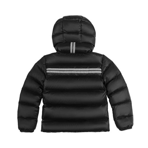 Canada Goose Black Classic Badge Striped Back Hooded Puffer Jacket