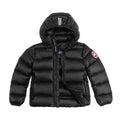 Canada Goose Black Classic Badge Striped Back Hooded Puffer Jacket