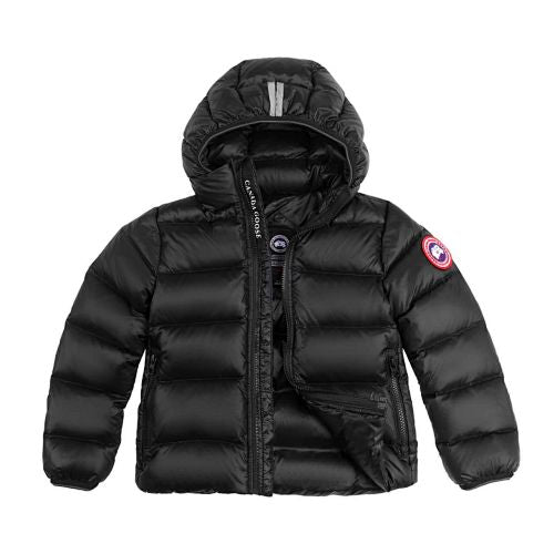 Canada Goose Black Classic Badge Striped Back Hooded Puffer Jacket