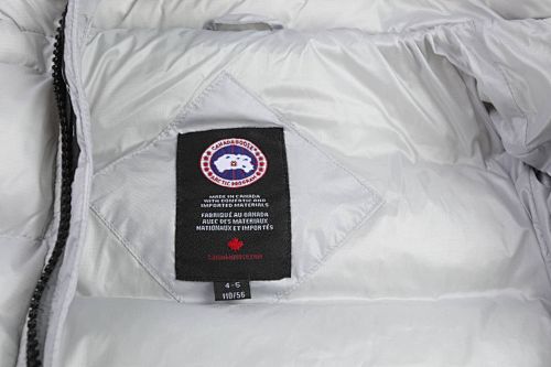 Canada Goose White Classic Badge Striped Back Hooded Puffer Jacket
