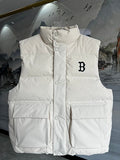 Boston Red Sox White B Logo Puffer Vest