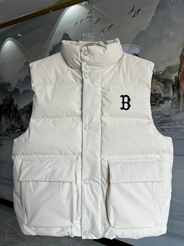Boston Red Sox White B Logo Puffer Vest