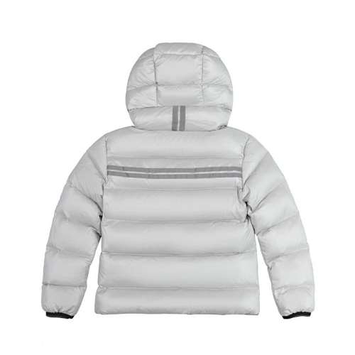 Canada Goose White Classic Badge Striped Back Hooded Puffer Jacket