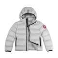 Canada Goose White Classic Badge Striped Back Hooded Puffer Jacket
