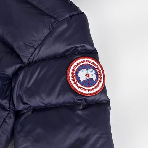 Canada Goose Navy Blue Classic Badge Striped Back Hooded Puffer Jacket
