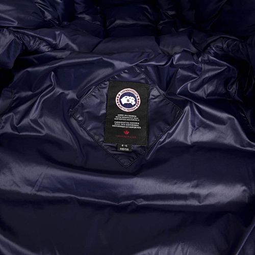Canada Goose Navy Blue Classic Badge Striped Back Hooded Puffer Jacket
