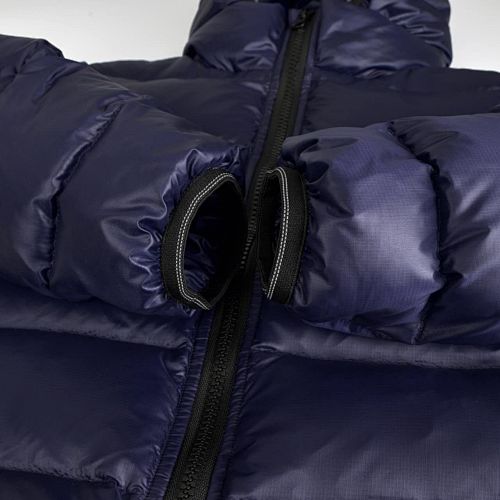 Canada Goose Navy Blue Classic Badge Striped Back Hooded Puffer Jacket
