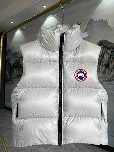 Canada Goose Pearl White Glossy Quilted Puffer Vest