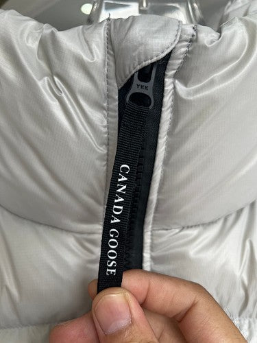 Canada Goose Pearl White Glossy Quilted Puffer Vest
