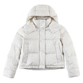lululemon Ivory White Tonal Logo Hooded Puffer Jacket