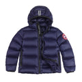 Canada Goose Navy Blue Classic Badge Striped Back Hooded Puffer Jacket