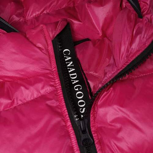 Canada Goose Fuchsia Pink Classic Badge Striped Back Hooded Puffer Jacket