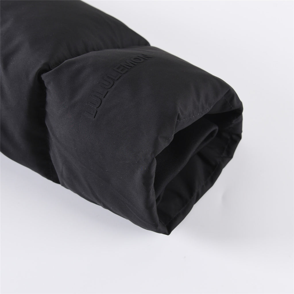 lululemon Black Tonal Logo Hooded Puffer Jacket
