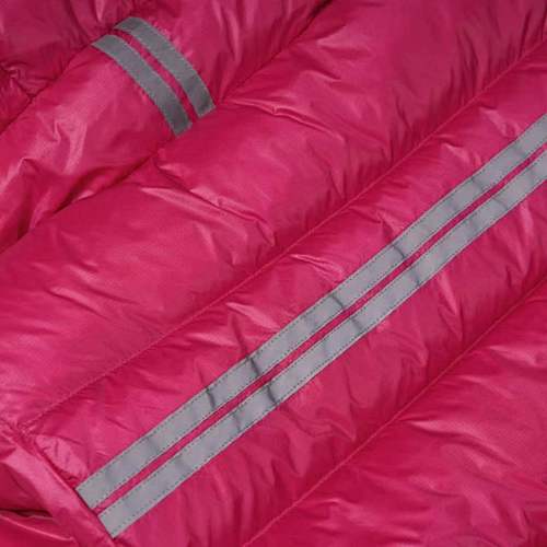 Canada Goose Fuchsia Pink Classic Badge Striped Back Hooded Puffer Jacket