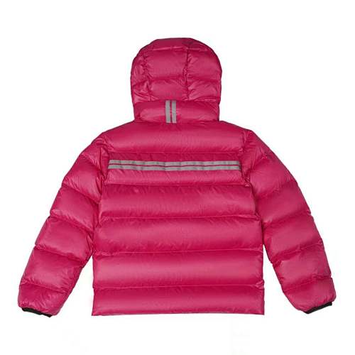 Canada Goose Fuchsia Pink Classic Badge Striped Back Hooded Puffer Jacket