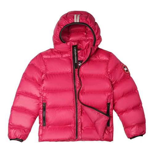 Canada Goose Fuchsia Pink Classic Badge Striped Back Hooded Puffer Jacket