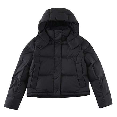 lululemon Black Tonal Logo Hooded Puffer Jacket