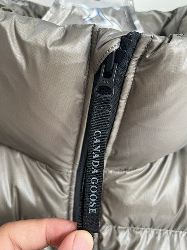 Canada Goose Metallic Taupe Glossy Quilted Puffer Vest