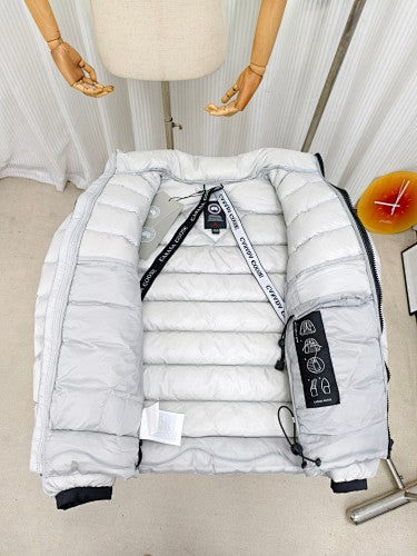 Canada Goose White Classic Badge Stand Collar Puffer Jacket