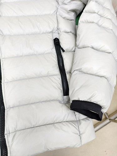 Canada Goose White Classic Badge Stand Collar Puffer Jacket