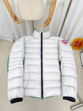 Canada Goose White Classic Badge Stand Collar Puffer Jacket