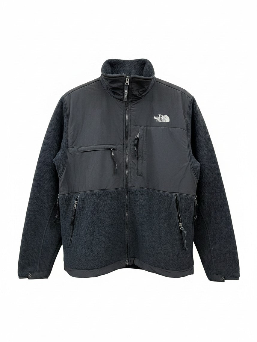 The North Face Black Mixed-Texture Stand Collar Fleece Jacket