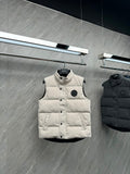 Canada Goose Ivory Black Badge Quilted Puffer Vest