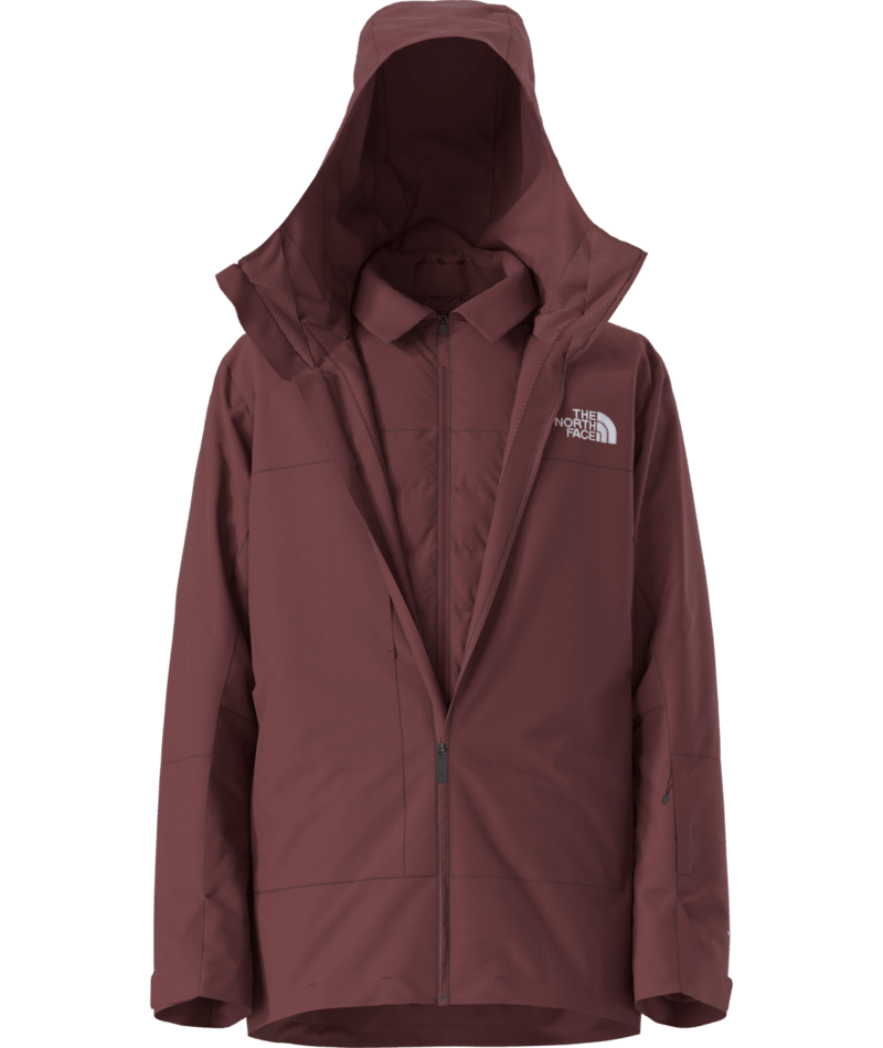 The North Face Dusty Burgundy Hooded Jacket with Quilted Inner Layer