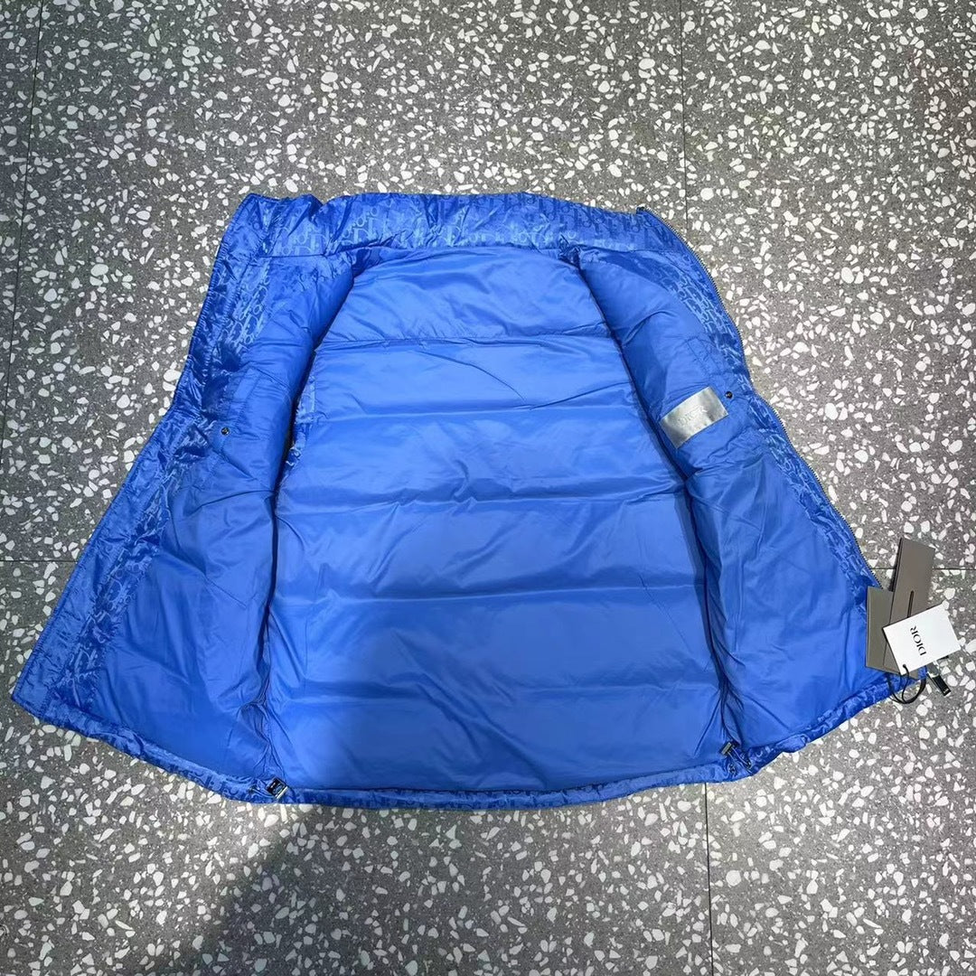Dior Royal Blue Oblique Quilted Puffer Vest