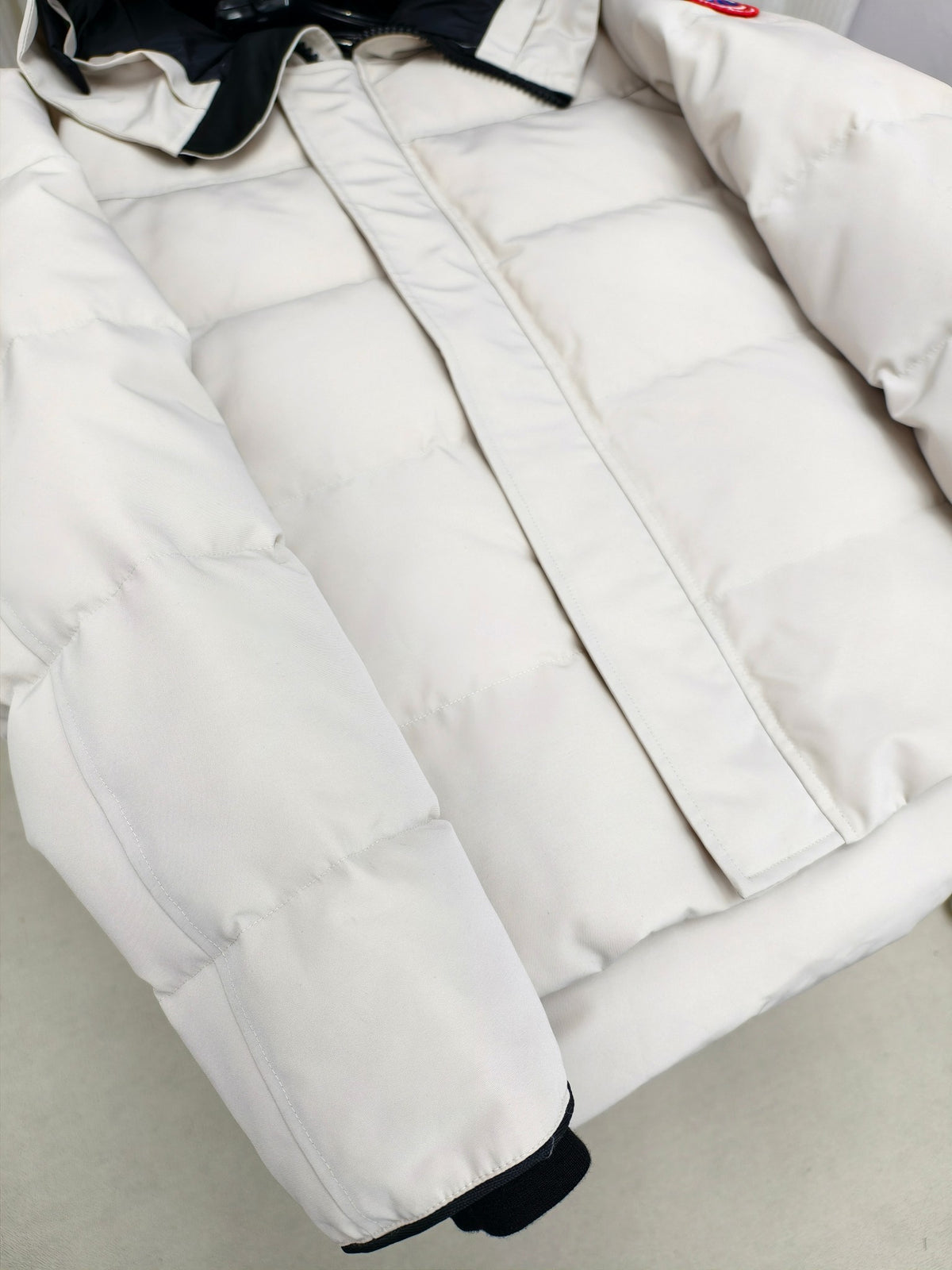 Canada Goose Ivory White Fur-Trim Hooded Quilted Puffer Jacket