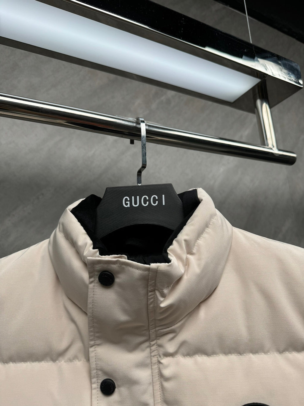 Canada Goose Ivory Black Badge Quilted Puffer Vest