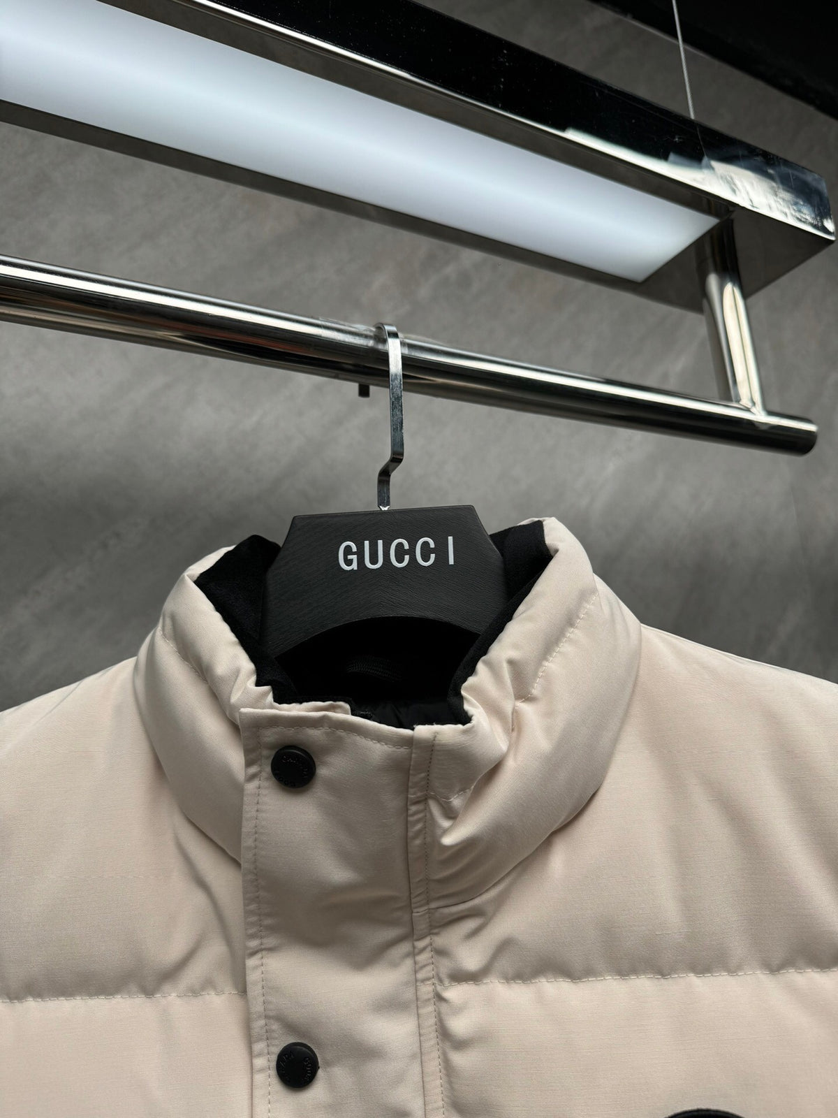 Canada Goose Ivory Black Badge Quilted Puffer Vest