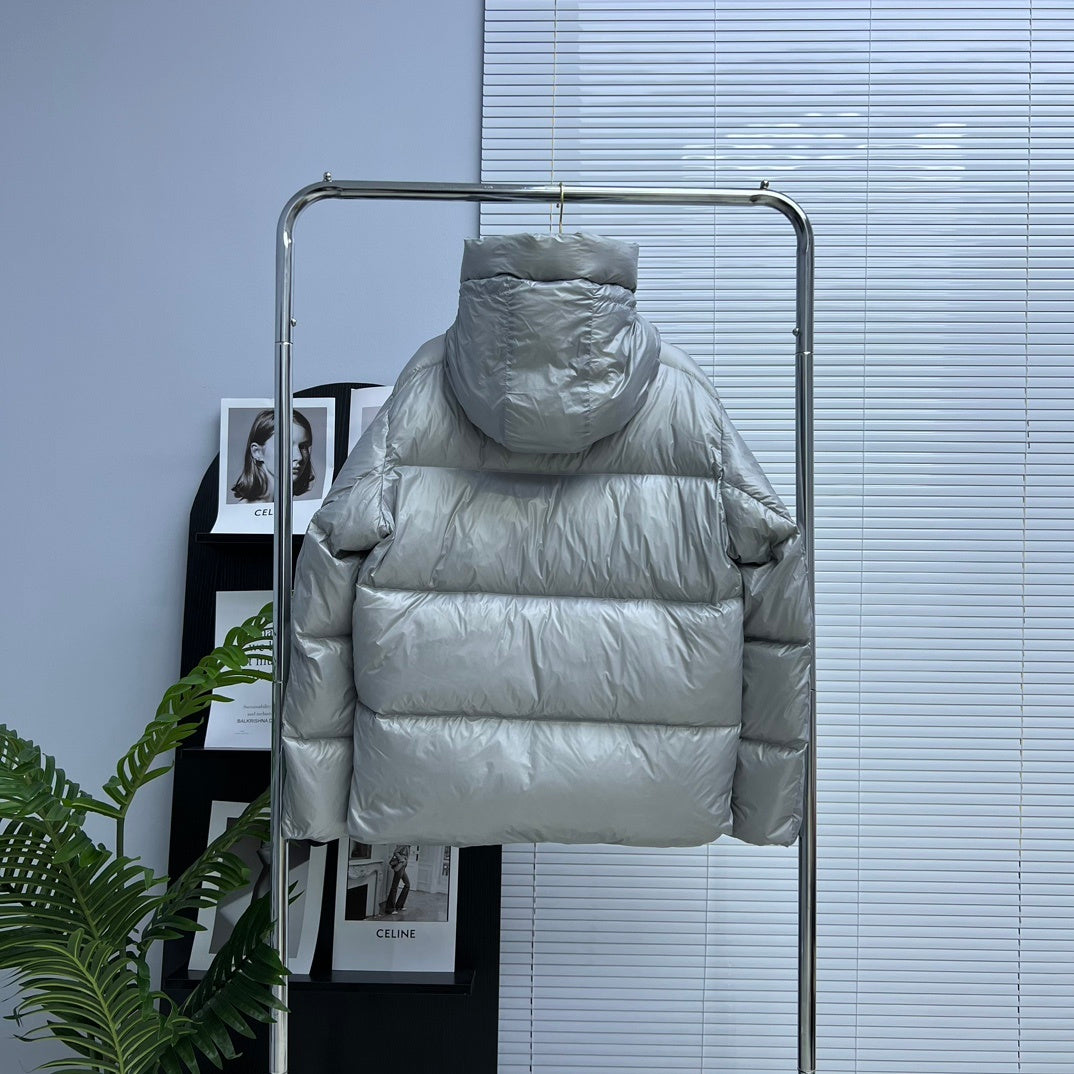 Canada Goose Silver Gray Classic Badge Hooded Puffer Jacket