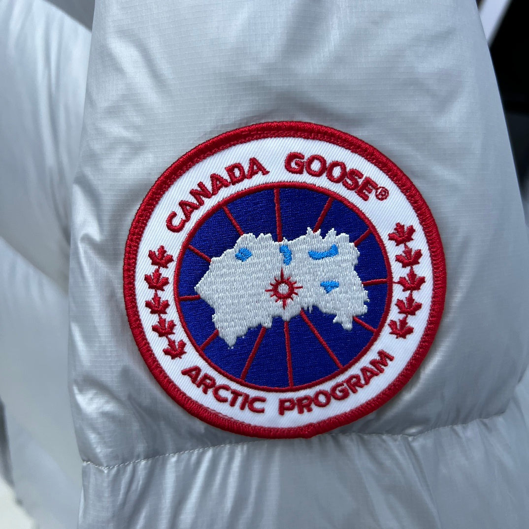 Canada Goose Silver Gray Classic Badge Hooded Puffer Jacket