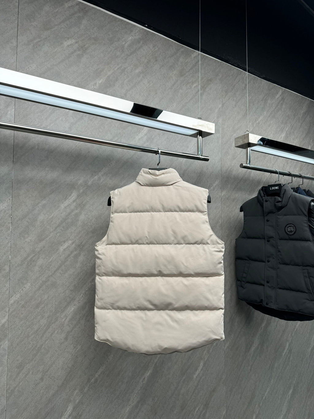 Canada Goose Ivory Black Badge Quilted Puffer Vest